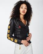 Nicole Miller Amazon Embroidered Moto Jacket