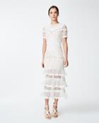 Nicole Miller Beaded Crochet Midi Dress