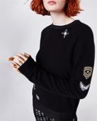 Nicole Miller Foiled Cashmere Asymmetrical Sweater