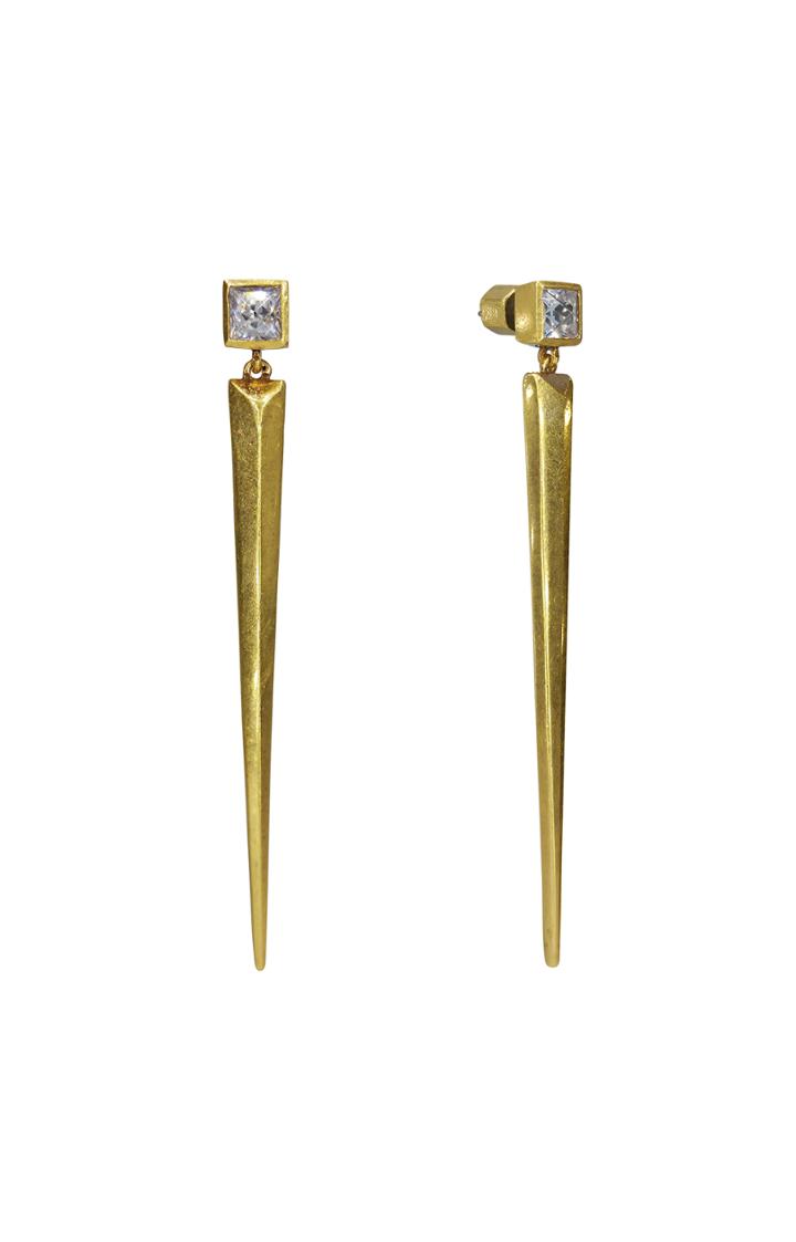 Nicole Miller Long Pyramid Spike Earrings