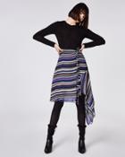Nicole Miller Flight Stripe Asymmetrical Skirt