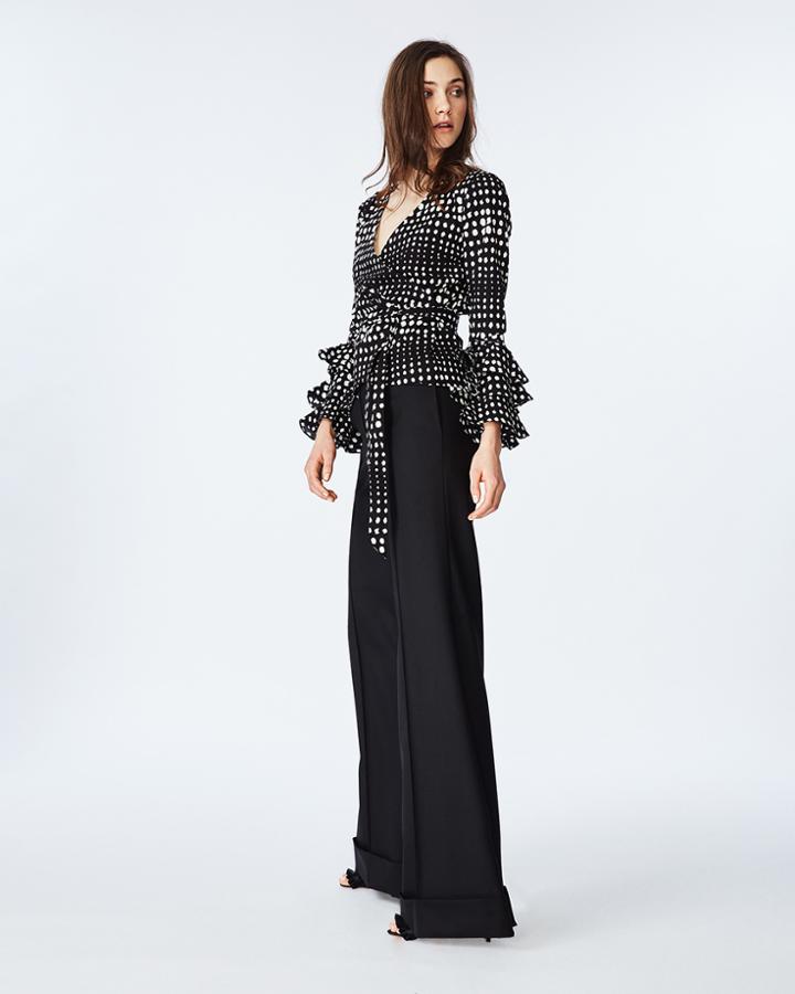 Nicole Miller Dotty Wrap Top