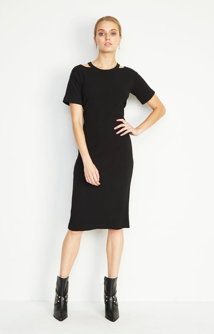 Nicole Miller Riley Ribbed Knit Dress