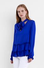 Nicole Miller Annabell Ruffle Sleeve Blouse