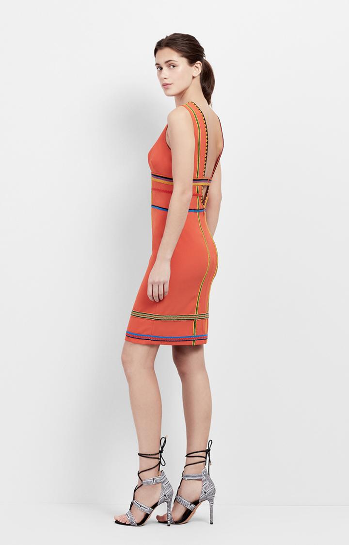 Nicole Miller Chaquira Plunge Beaded Dress