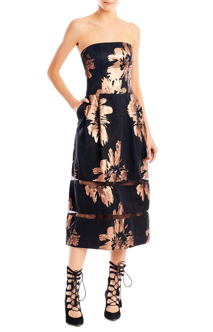 Nicole Miller Firework Flower Trim Dress