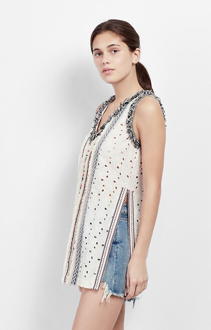 Nicole Miller Tribal Eyelet Tunic