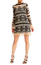 Nicole Miller Soutache Crew Neck Dress