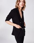 Nicole Miller Crinkle Satin Blazer