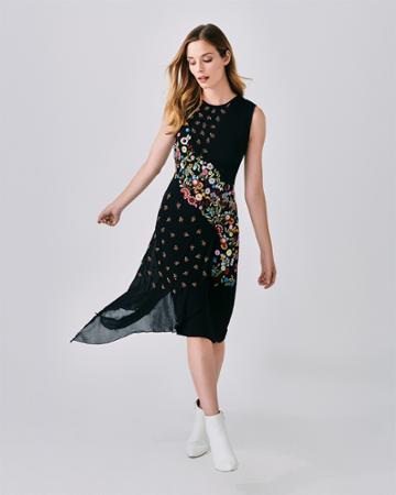 Nicole Miller Embellished Floral Nectary Dress