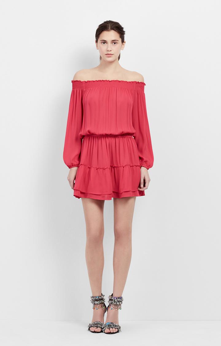 Nicole Miller Off The Shoulder Ruffle Dress