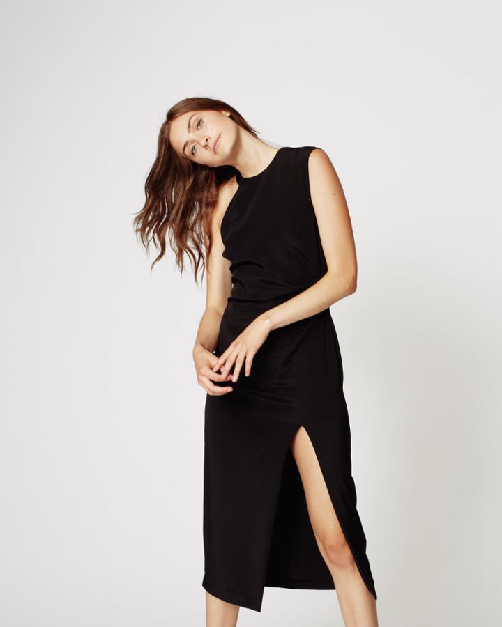 Nicole Miller Silk High Slit Dress