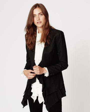 Nicole Miller Ruffle Trim Blazer