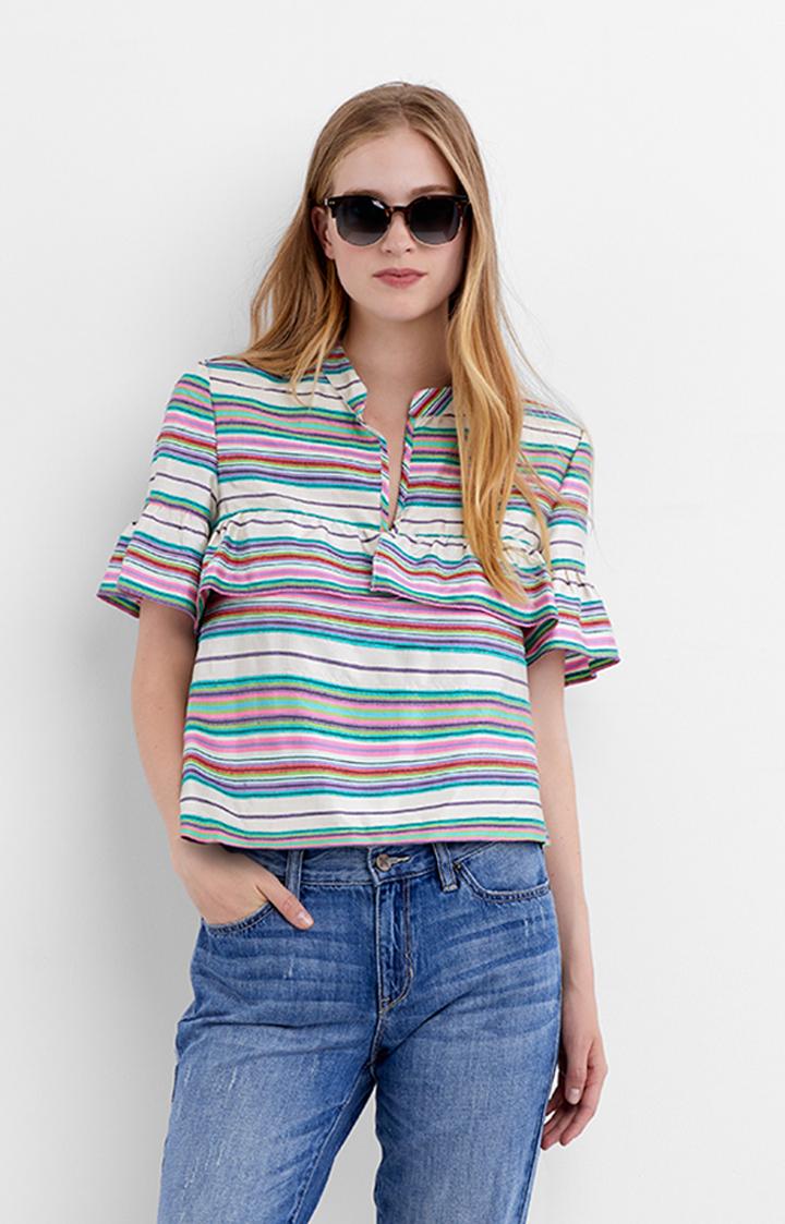 Nicole Miller Festival Stripe Top