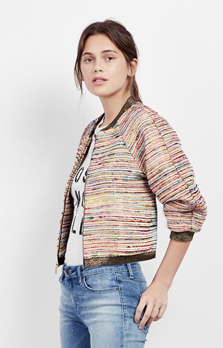 Nicole Miller Metallic Fiesta Bomber Jacket