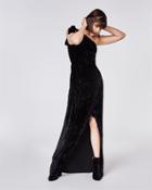 Nicole Miller Crinkled Velvet Gown