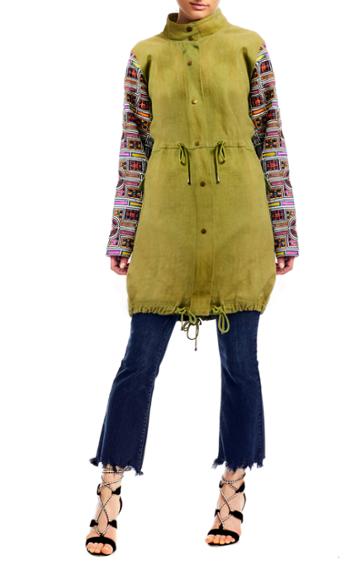 Nicole Miller Panama Tiles Military Jacket