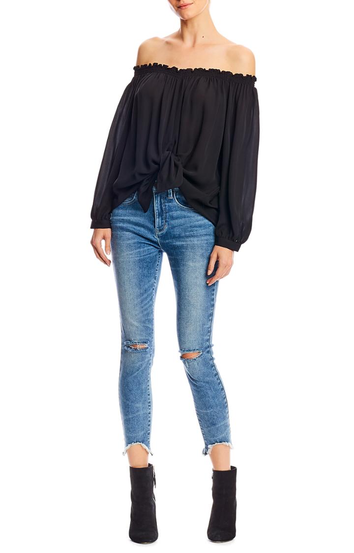 Nicole Miller Rocky Off The Shoulder Top