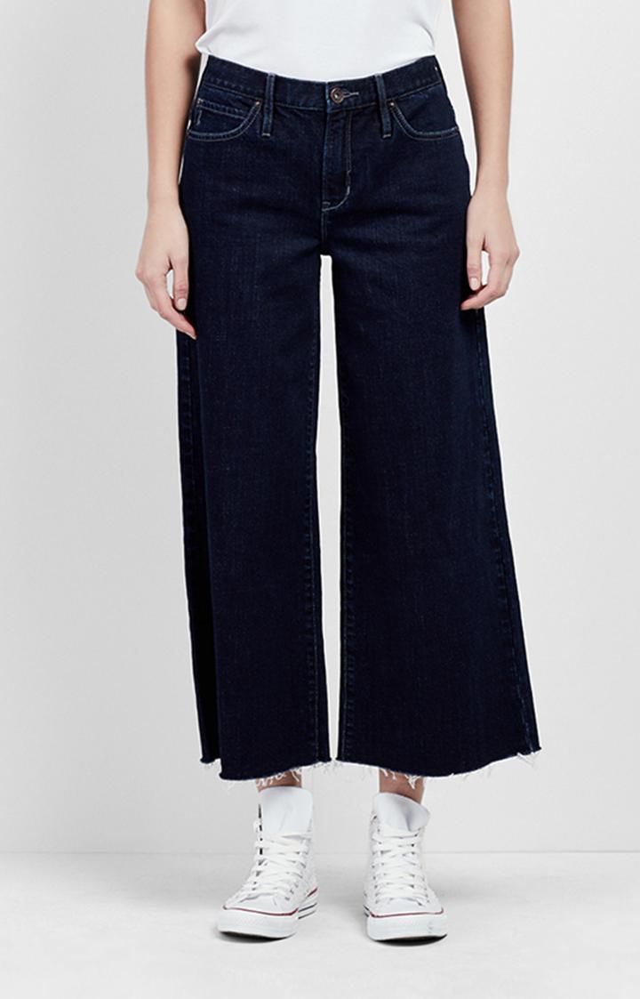 Nicole Miller Midnight Wide Leg Crop Jeans