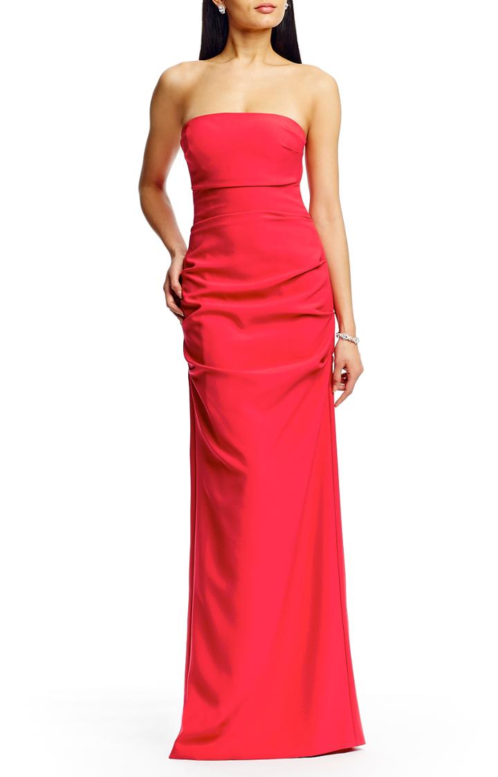 Nicole Miller Felicity Strapless Crepe Gown