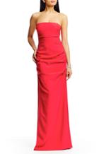 Nicole Miller Felicity Strapless Crepe Gown
