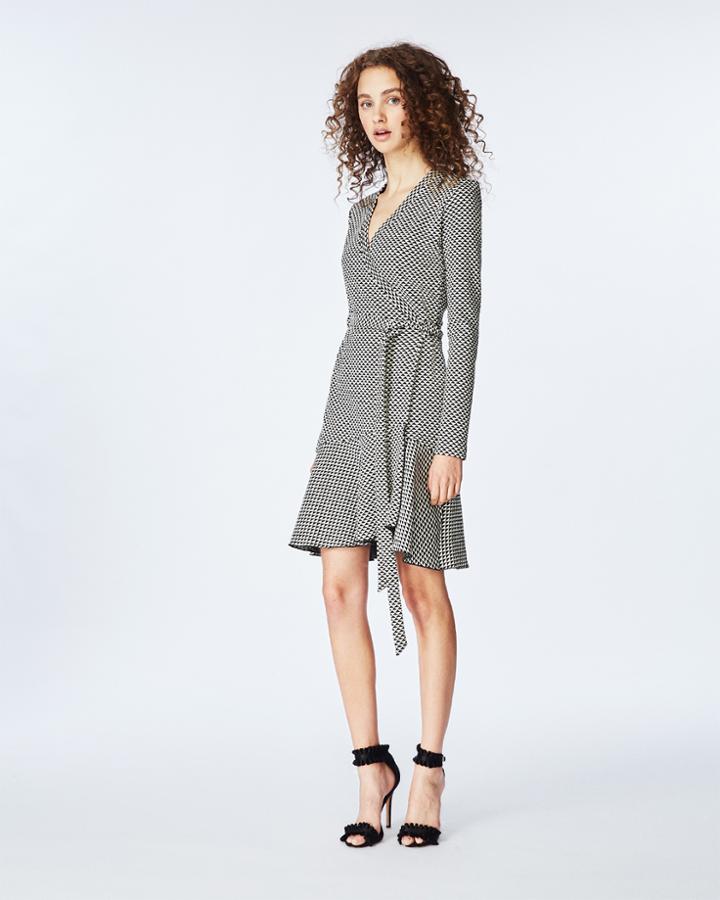 Nicole Miller Geometric Knit Wrap Dress