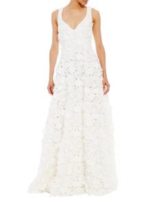 Nicole Miller Katrina Embrioderd Floral Lace Gown