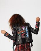 Nicole Miller Neon Signs Leather Jacket
