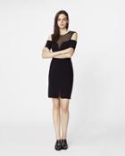 Nicole Miller Mesh Cold Shoulder Dress
