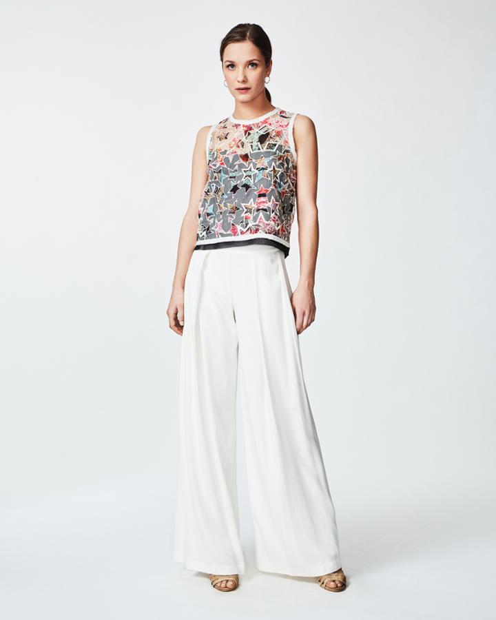 Nicole Miller Paisley Stars Top