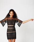 Nicole Miller Bell Sleeve Lace Dress