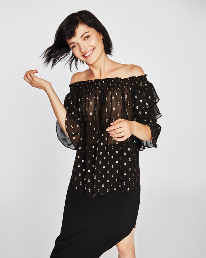 Nicole Miller Polka Dot Ricki Top