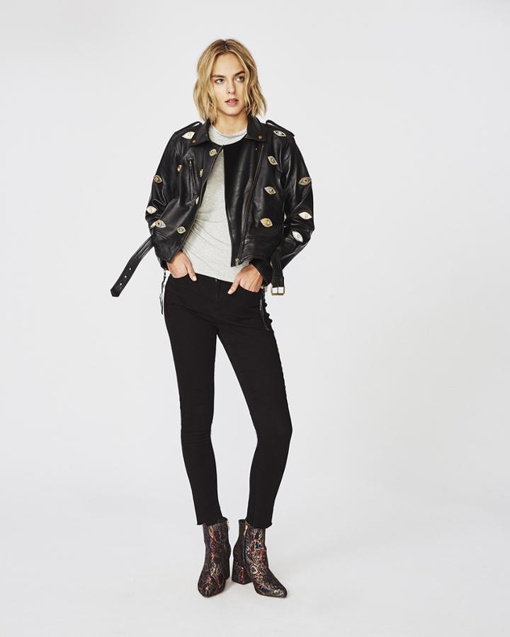 Nicole Miller Evil Eye Leather Jacket