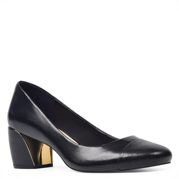 Nine West Nine West Jineya Cap Toe Pumps, Black Leather