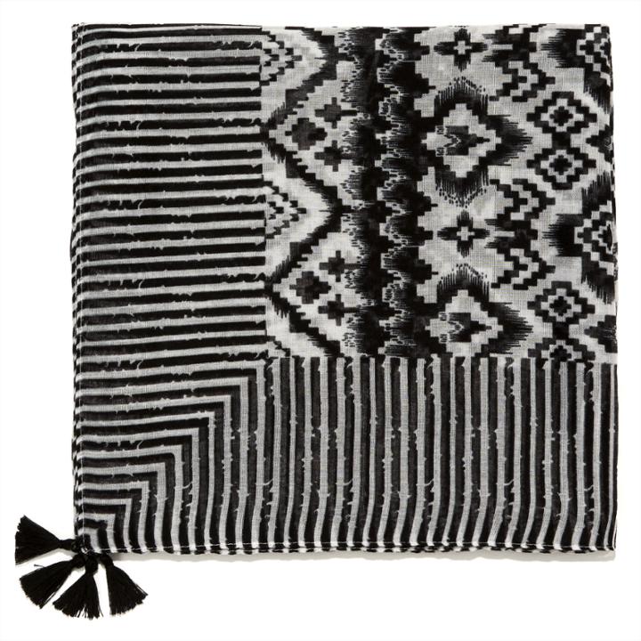 Nine West Nine West Striped And Print Scarf