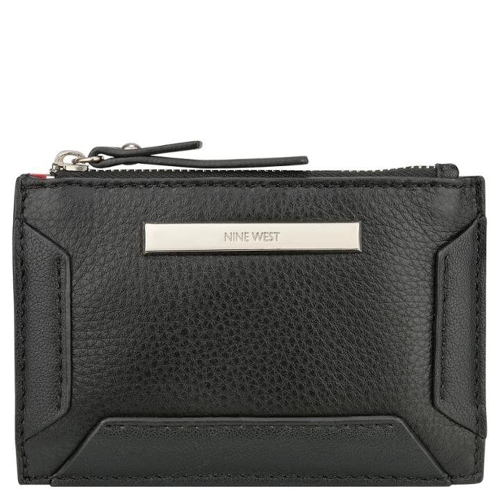 Nine West Geneva Black Leather Card Case