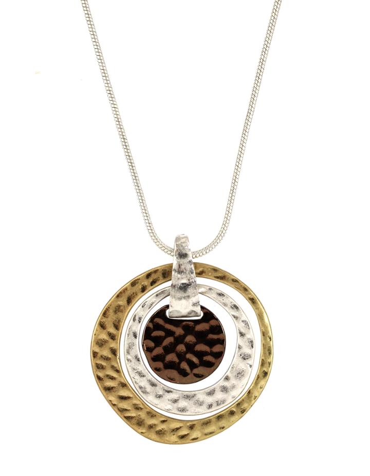 Nine West Tri-tone Pendant Necklace