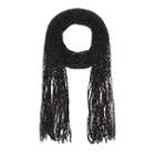 Nine West Nine West Fringed Loop Scarf, Black Synthetic