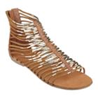 Nine West Peanut Black Gladiator Sandals