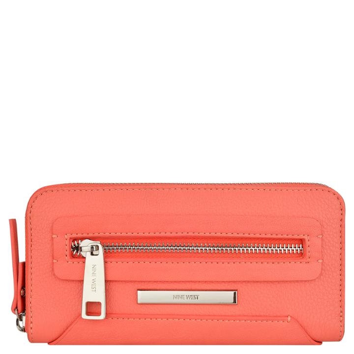 Nine West Geneva Zip Around Leather Wallet