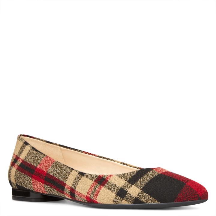 Nine West Nine West Onlee Pointy Toe Flats, Black Multi Fabric