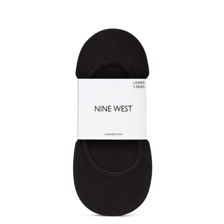 Nine West Nine West Pack Of 3 Foot Liners, Black Fabric