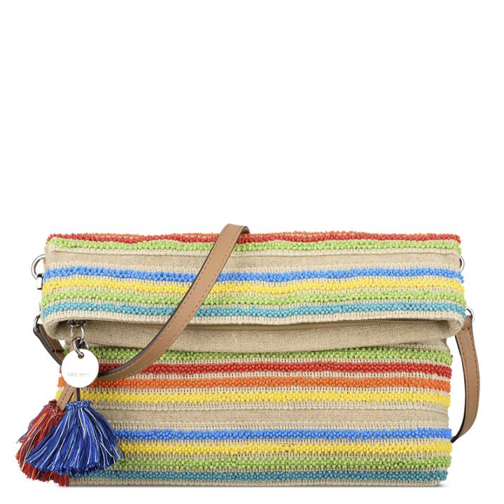 Nine West Nine West Genna Foldover Clutch, Blackl/natural Multi