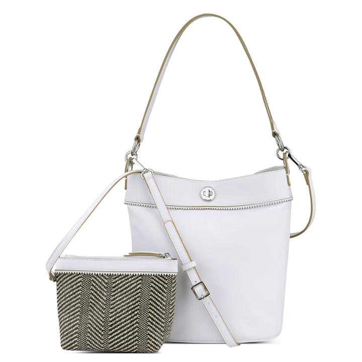 Nine West Nine West Belynda Bucket Bag, White Synthetic