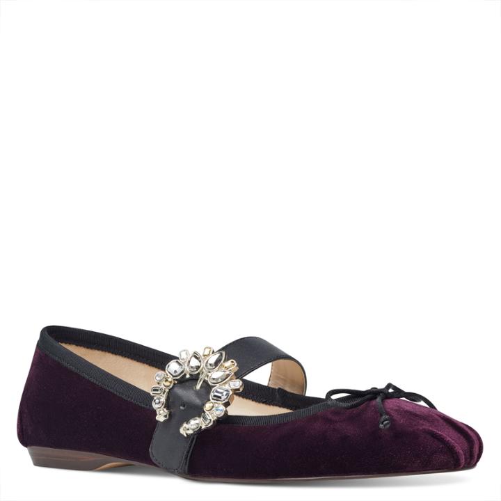 Nine West Nine West Xandi Mary Janes, Aubergine Velvet