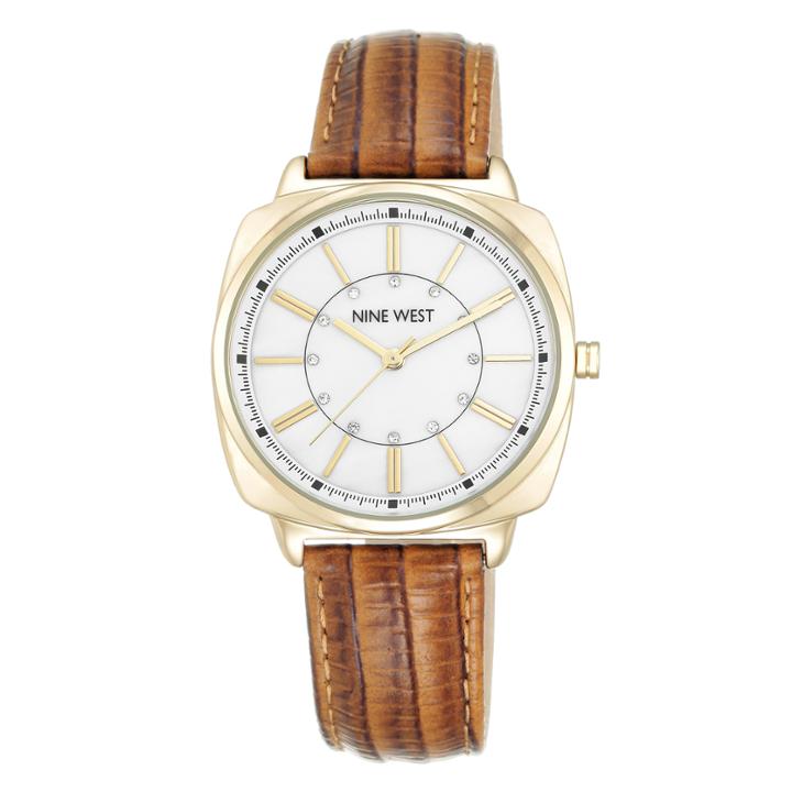 Nine West Haizley Leather Strap Watch