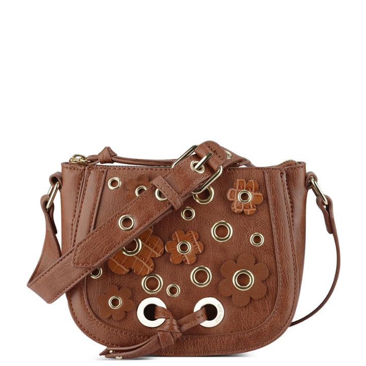 Nine West Nine West Mini Evelina Crossbody, Cognac Synthetic