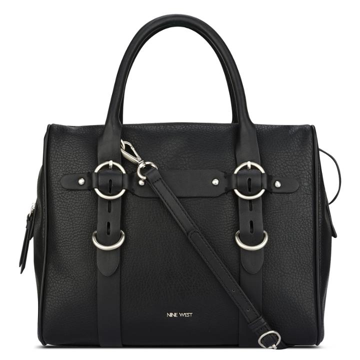 Nine West Nine West Agina Satchel, Black Synthetic