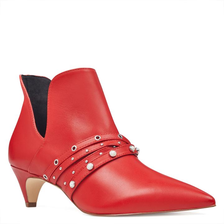 Nine West Nine West Zorolla Pointy Toe Booties, Red Leather