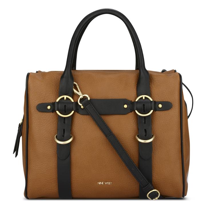 Nine West Nine West Agina Satchel, Brown Synthetic